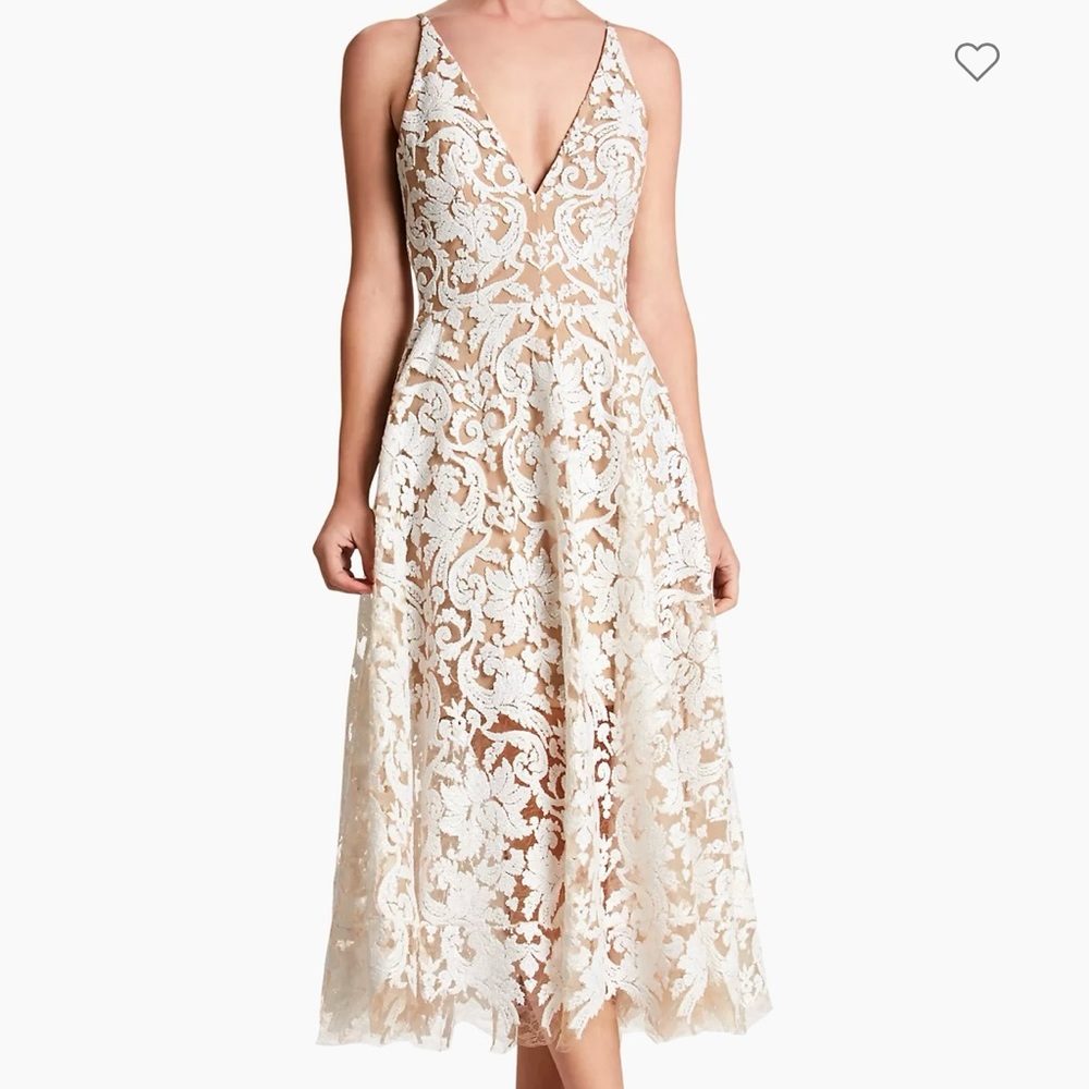 Dress the Population Blair dress white/nude XL NWT